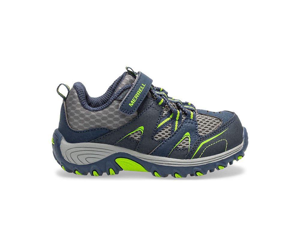 Merrell Hiking Shoes Navy/Green - Trail Chaser Jr. - Kids 01GJAHMOV
